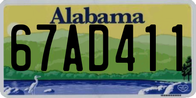 AL license plate 67AD411