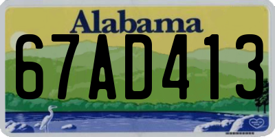 AL license plate 67AD413