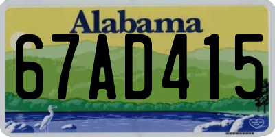 AL license plate 67AD415