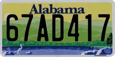 AL license plate 67AD417