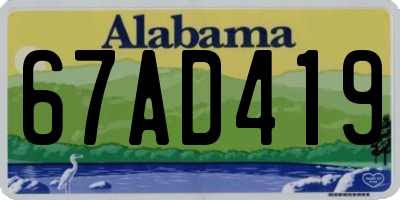 AL license plate 67AD419