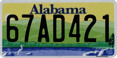 AL license plate 67AD421