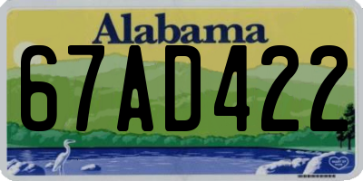 AL license plate 67AD422