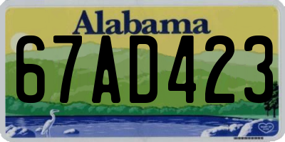 AL license plate 67AD423