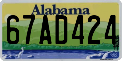 AL license plate 67AD424
