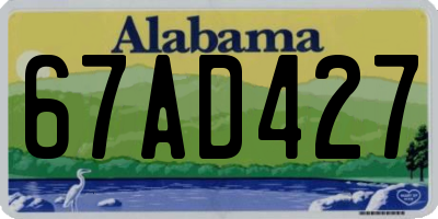 AL license plate 67AD427