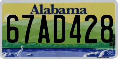 AL license plate 67AD428