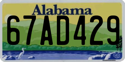 AL license plate 67AD429