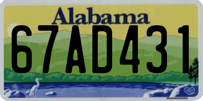 AL license plate 67AD431