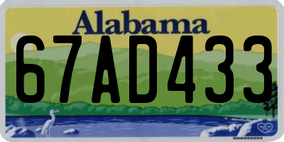 AL license plate 67AD433