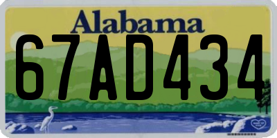 AL license plate 67AD434