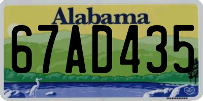 AL license plate 67AD435