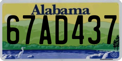 AL license plate 67AD437