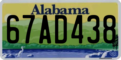 AL license plate 67AD438