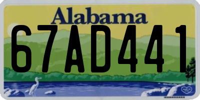 AL license plate 67AD441