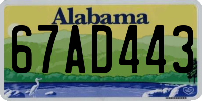 AL license plate 67AD443