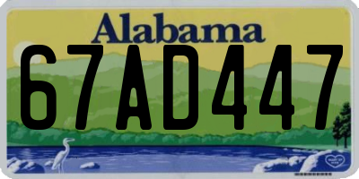 AL license plate 67AD447