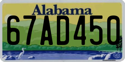 AL license plate 67AD450