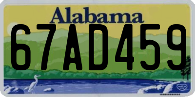 AL license plate 67AD459