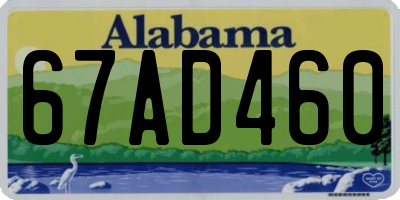 AL license plate 67AD460
