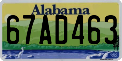 AL license plate 67AD463