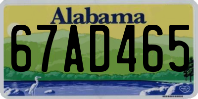 AL license plate 67AD465