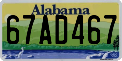 AL license plate 67AD467