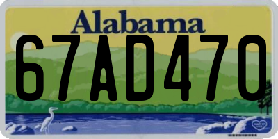 AL license plate 67AD470
