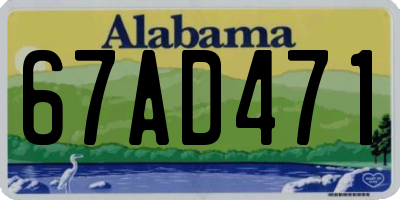 AL license plate 67AD471