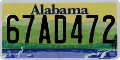 AL license plate 67AD472