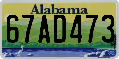 AL license plate 67AD473