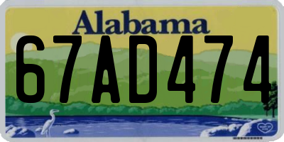 AL license plate 67AD474