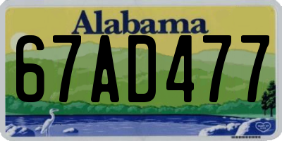 AL license plate 67AD477