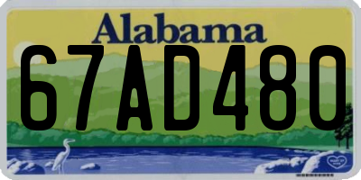 AL license plate 67AD480