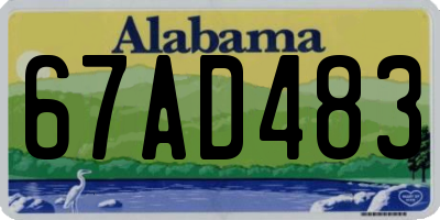 AL license plate 67AD483