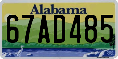 AL license plate 67AD485