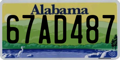 AL license plate 67AD487