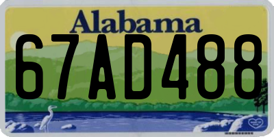 AL license plate 67AD488