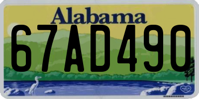 AL license plate 67AD490