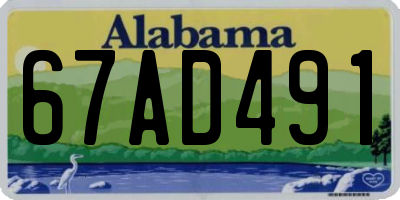 AL license plate 67AD491