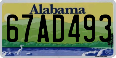 AL license plate 67AD493