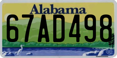 AL license plate 67AD498