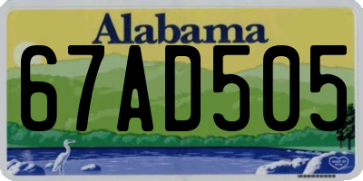 AL license plate 67AD505