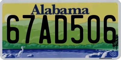 AL license plate 67AD506