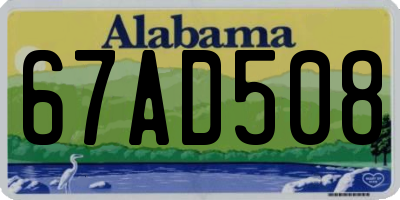 AL license plate 67AD508