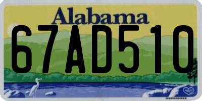 AL license plate 67AD510