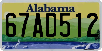 AL license plate 67AD512