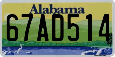 AL license plate 67AD514