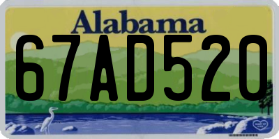 AL license plate 67AD520
