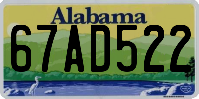 AL license plate 67AD522